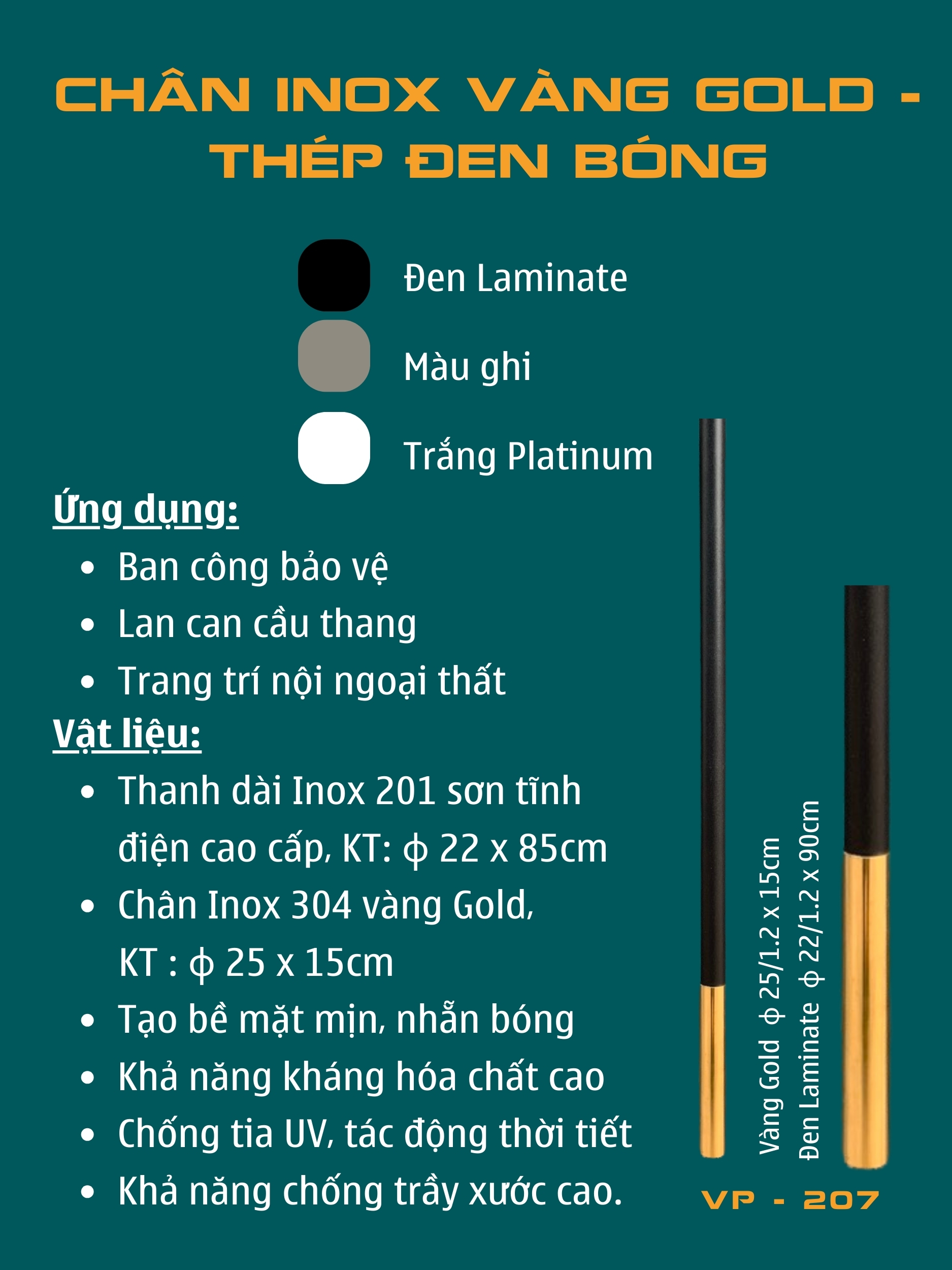 Phụ kiện cầu thang Việt Pháp VP207