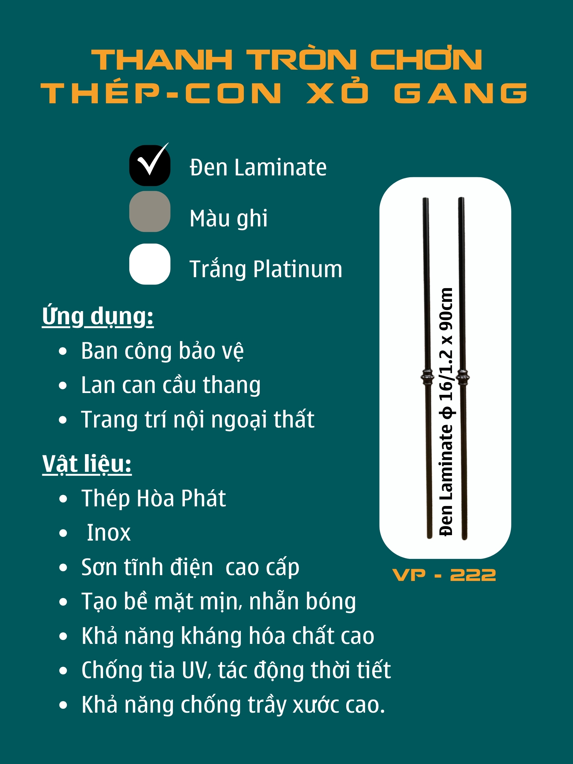 Phụ kiện cầu thang Việt Pháp VP222