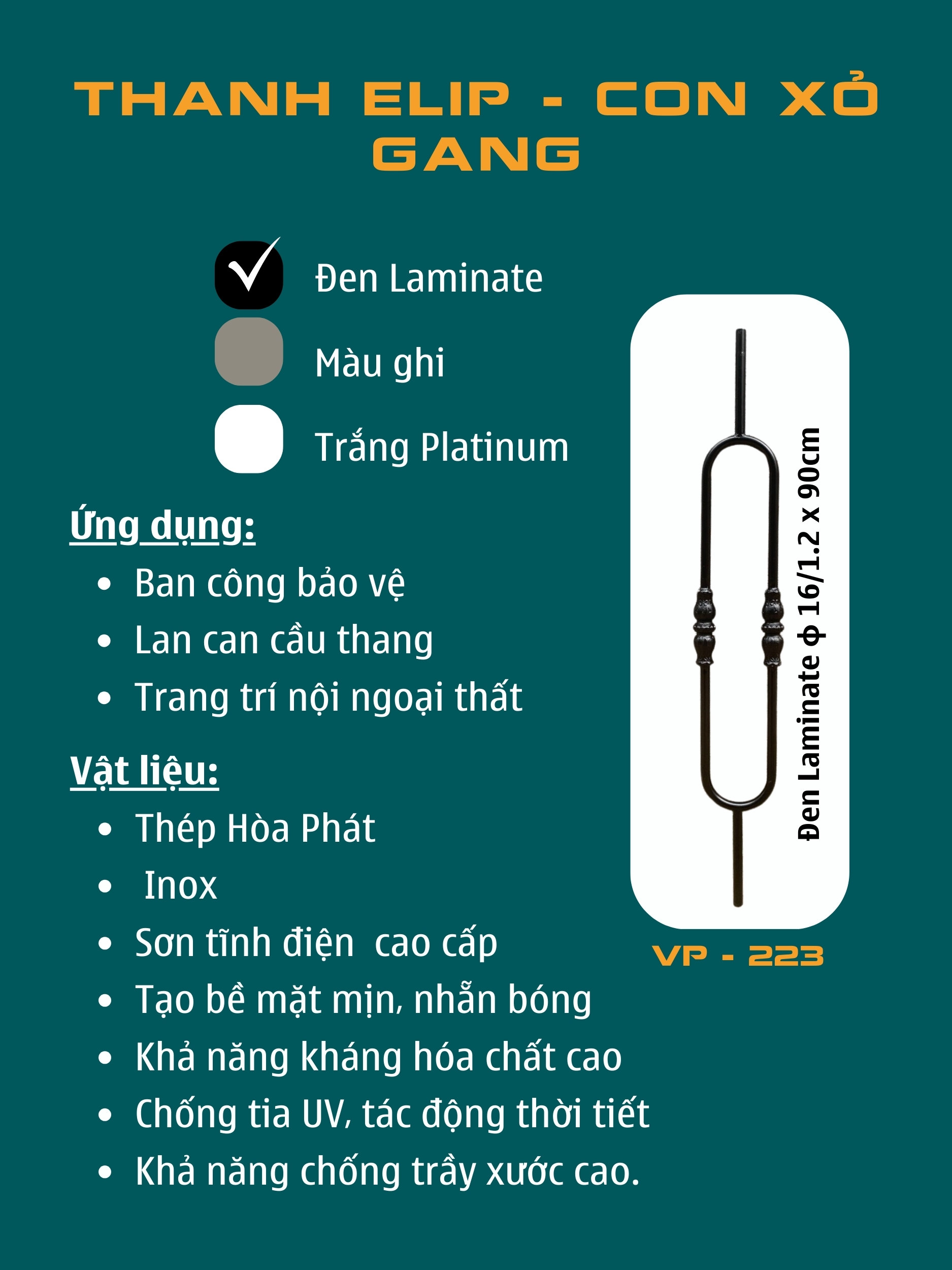 Phụ kiện cầu thang Việt Pháp VP223